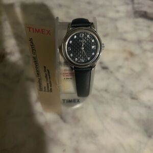 Timex Silver and Black Crystal Watch